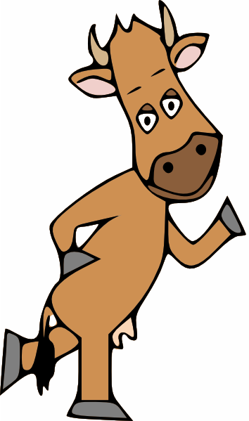 354x599 Dancing Brown Cow Clip Art