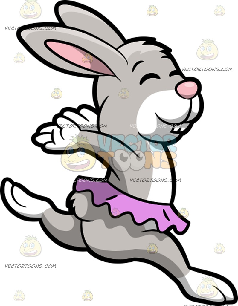 796x1024 A Dancing Bunny Cartoon Clipart