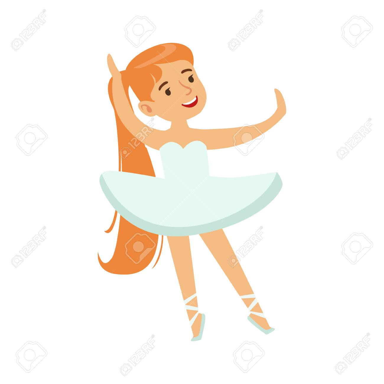 1300x1300 Little Girl In White Tutu Dancing Ballet In Classic Dance Class