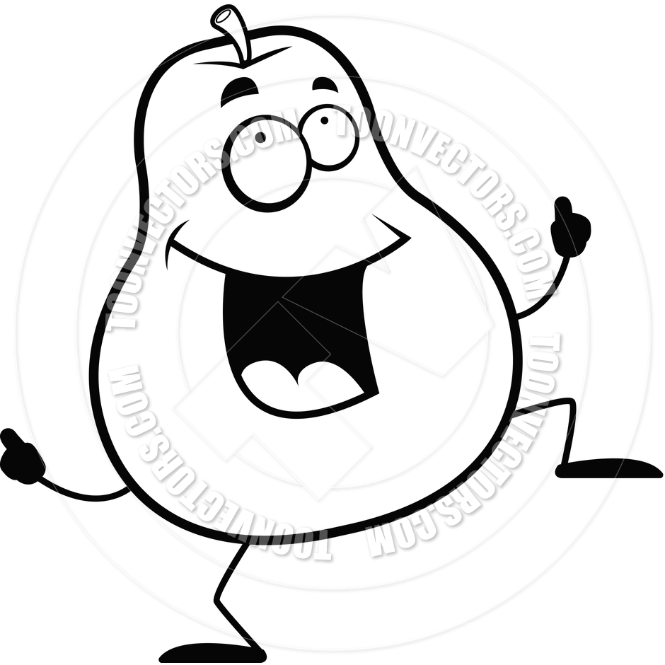 940x940 Pear Dancing (Black And White Line Art) By Cory Thoman Toon