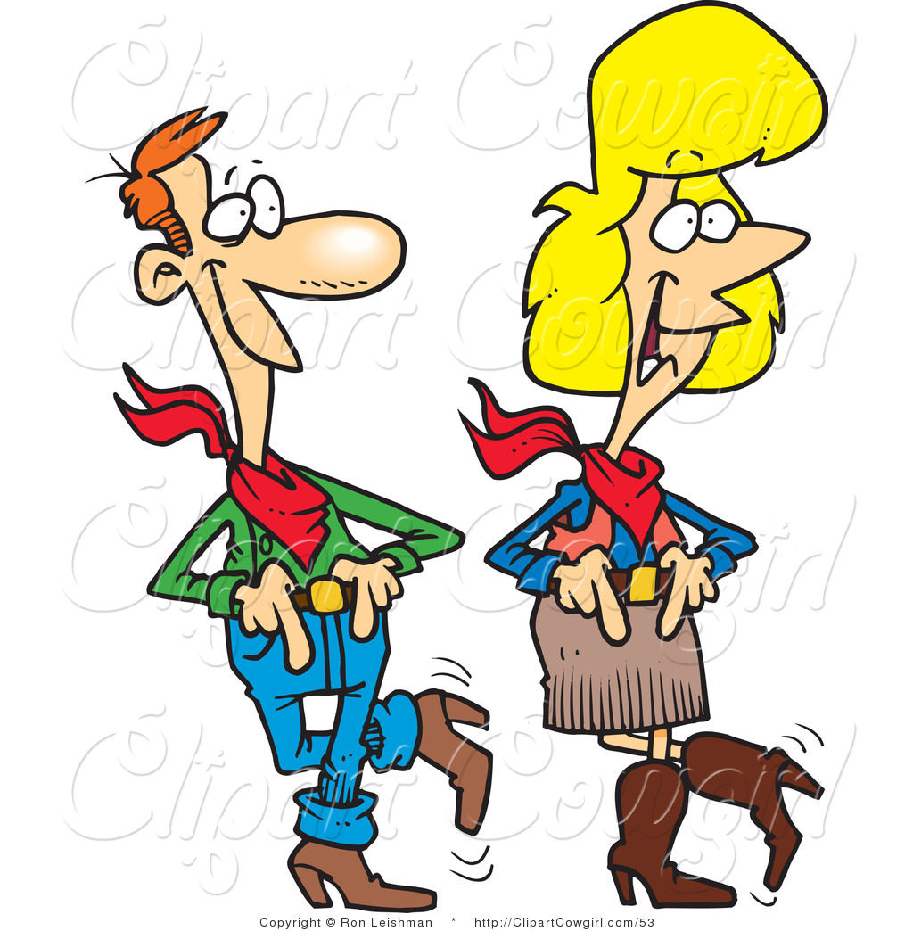 1024x1044 Clipart Of A Cartoon Western Couple Line Dancing By Toonaday