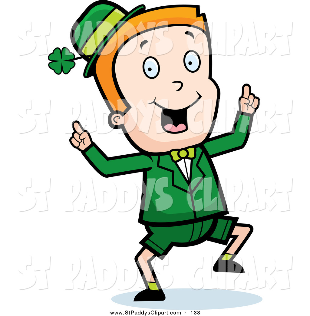 1024x1044 Vector Clip Art Of A Happy Dancing Irish Leprechaun Boy Smiling By