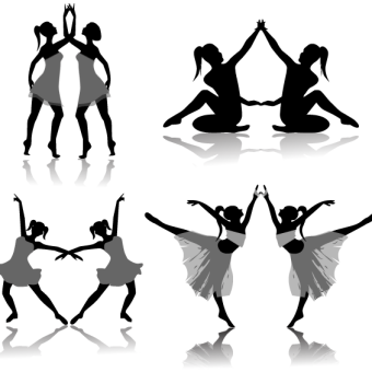 340x340 Ballet Dancer Silhouette Art Free Vector 123freevectors