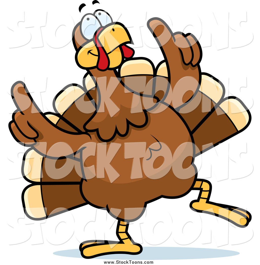 1024x1044 Stock Cartoon Of A Happy Turkey Bird Doing A Dance By Cory Thoman