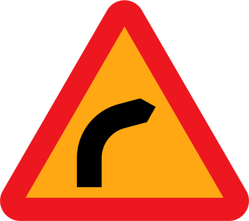 500x444 Dangerous Bend To Right Traffic Sign Vector Clip Art Public