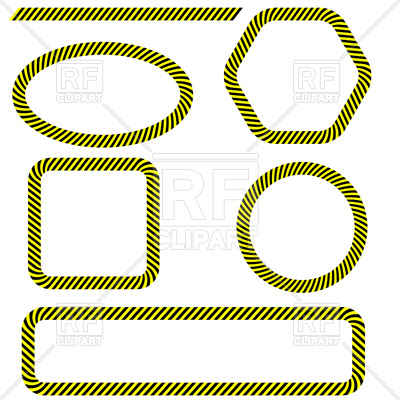 400x400 Set Of Different Danger Tape Frames On White Background Royalty