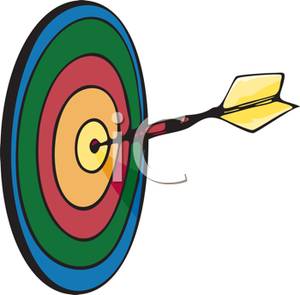 300x295 Dart On The Bullseye Clip Art Image