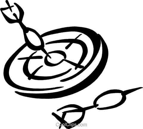 480x434 Darts In Dartboard Royalty Free Vector Clip Art Illustration