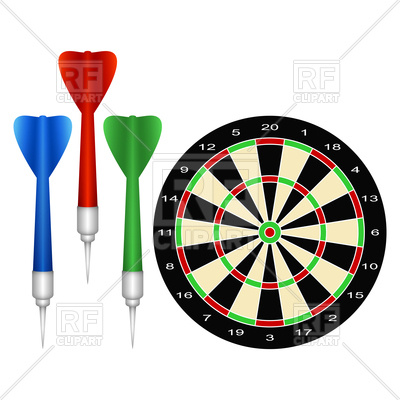 400x400 Accessories For The Game Of Darts Royalty Free Vector Clip Art