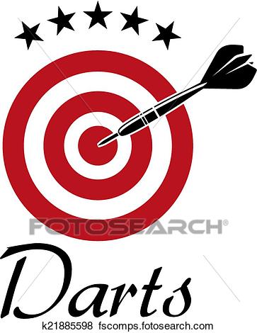 363x470 Clip Art Of Darts Sporting Emblem K21885598