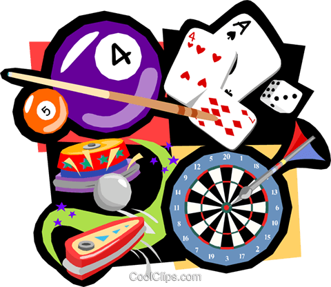 480x416 Gamming Pool, Darts, Cards, Pinball Royalty Free Vector Clip Art