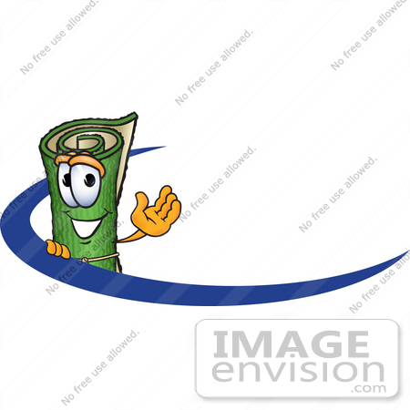 450x450 Clip Art Graphic Of A Rolled Green Carpet Cartoon Character Logo
