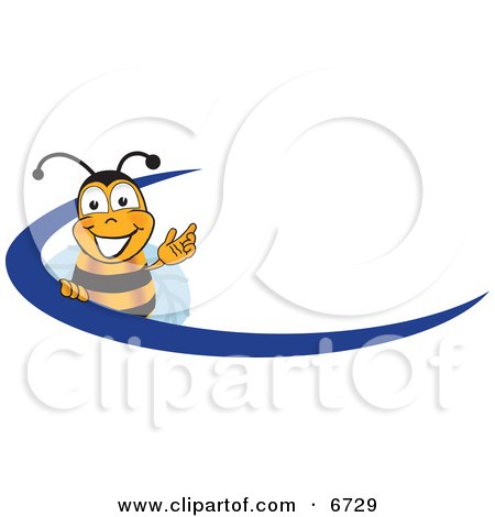 450x470 Clipart Picture Of A Bee Mascot Cartoon Character Logo With A Blue