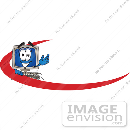 450x450 Clip Art Graphic Of A Desktop Computer Cartoon Character Logo