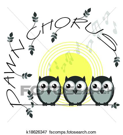 427x470 Clip Art Of Dawn Chorus K18626347