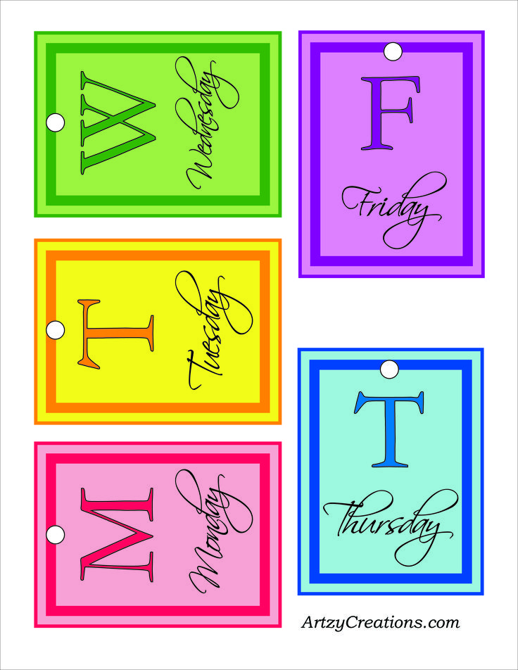 736x952 30 Best Days Of The Week Journal Cards Images Book