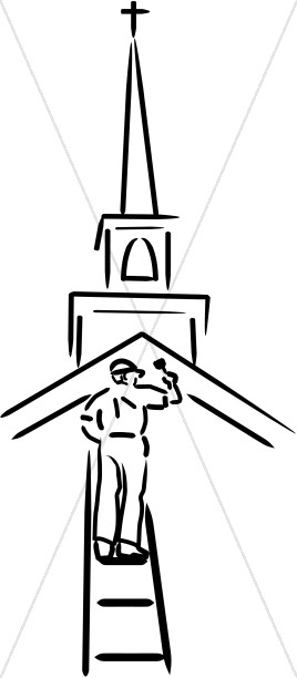 268x612 Deacon Tending To The Church Church People Clipart