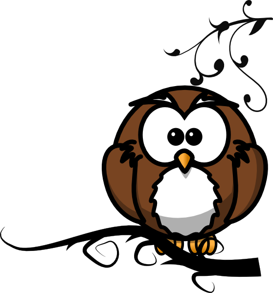 558x599 Owl On Branch 2 Clip Art