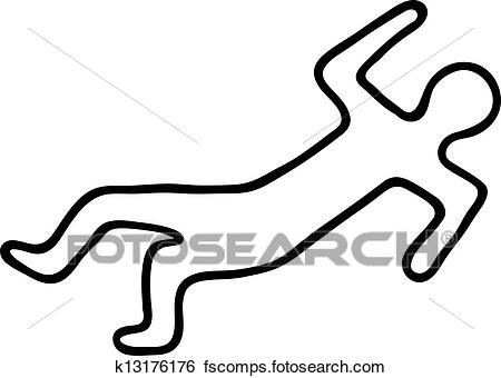 450x340 Clip Art Of Chalk Outline Of A Dead Body K13176176