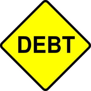 300x300 Debt Caution Sign Clip Art