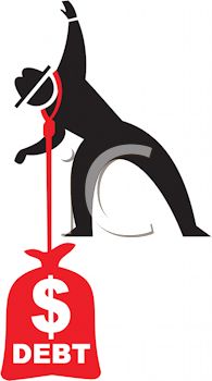 195x350 Royalty Free Clip Art Image Cartoon Of A Man Being Weighed Down