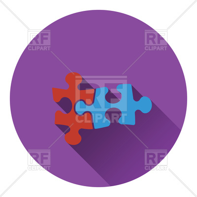 400x400 Icon Of Puzzle Decision. Flat Design Royalty Free Vector Clip Art