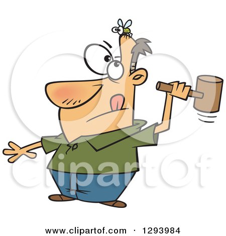 450x470 Royalty Free (Rf) Clip Art Illustration Of A Cartoon Man Holding