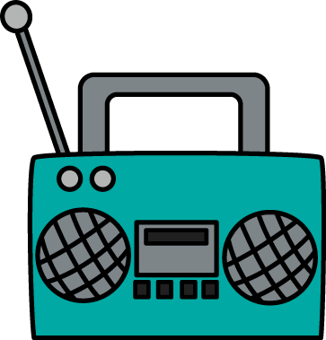 363x379 Radio Cassette Player Clip Art