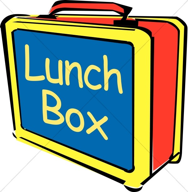 600x612 Big Bright Lunch Box With Words Childrens Church Clipart