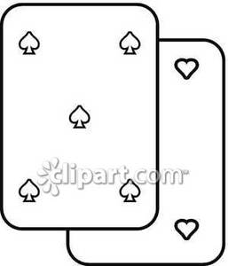 257x300 Black And White Playing Cards Clipart