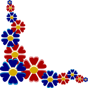 298x297 Flower Corner Decoration Clip Art