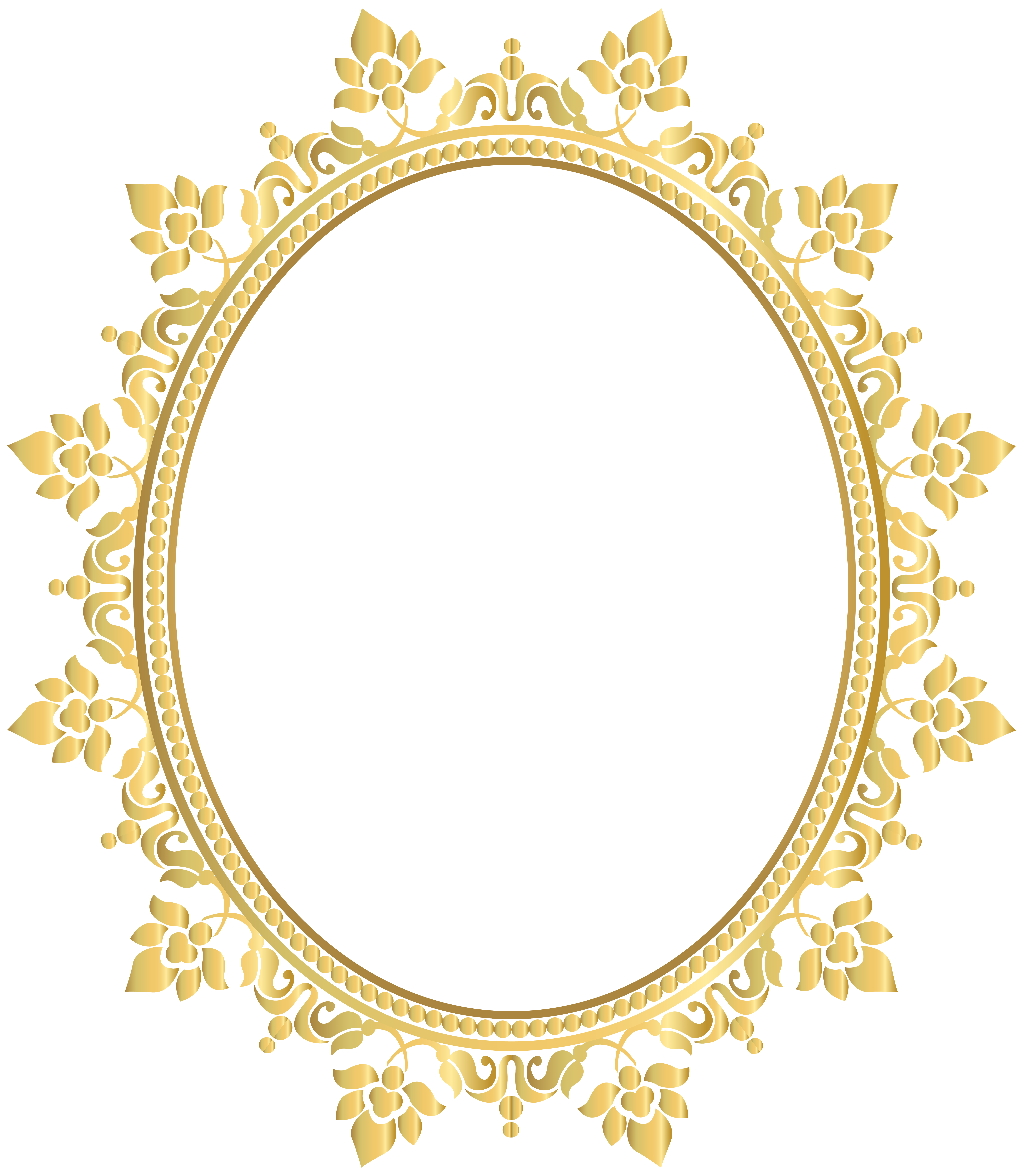 6957x8000 Oval Decorative Border Frame Transparent Clip Art Png Image