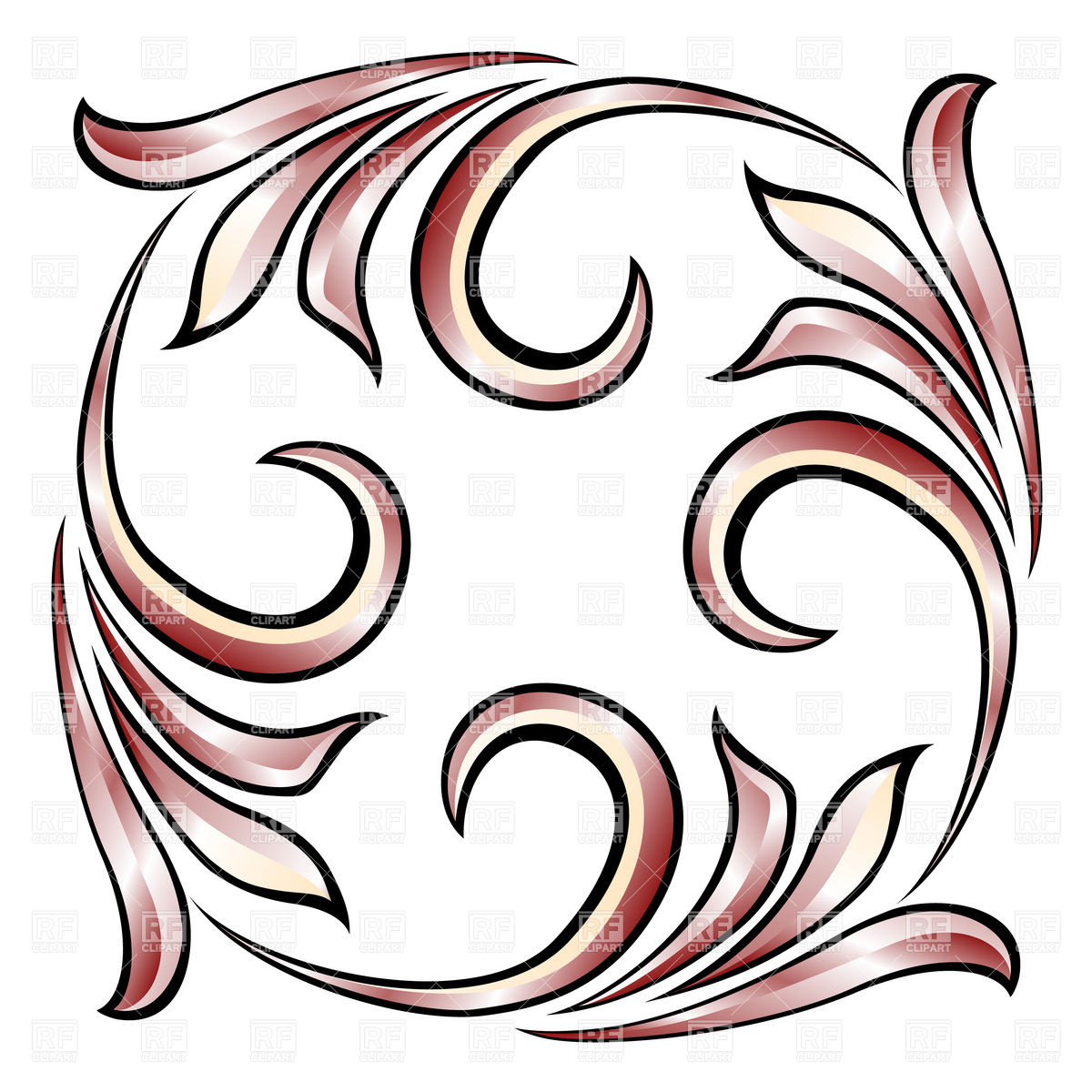 1200x1200 Decorative Floral Square Ornament Royalty Free Vector Clip Art