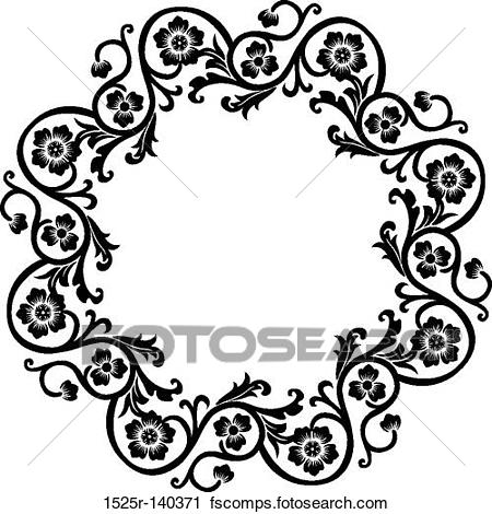 450x470 Clipart Of Decorative Frame, Vector Illustration 1525r 140371