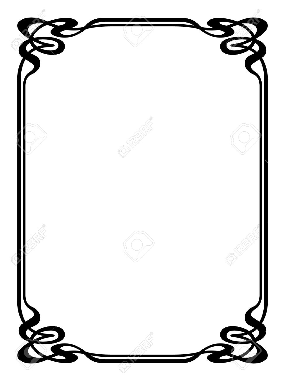 975x1300 Art Nouveau Modern Ornamental Decorative Frame Royalty Free