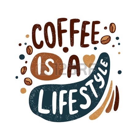 450x450 It's Coffee O'Clock. Decorative Letter. Hand Drawn Lettering