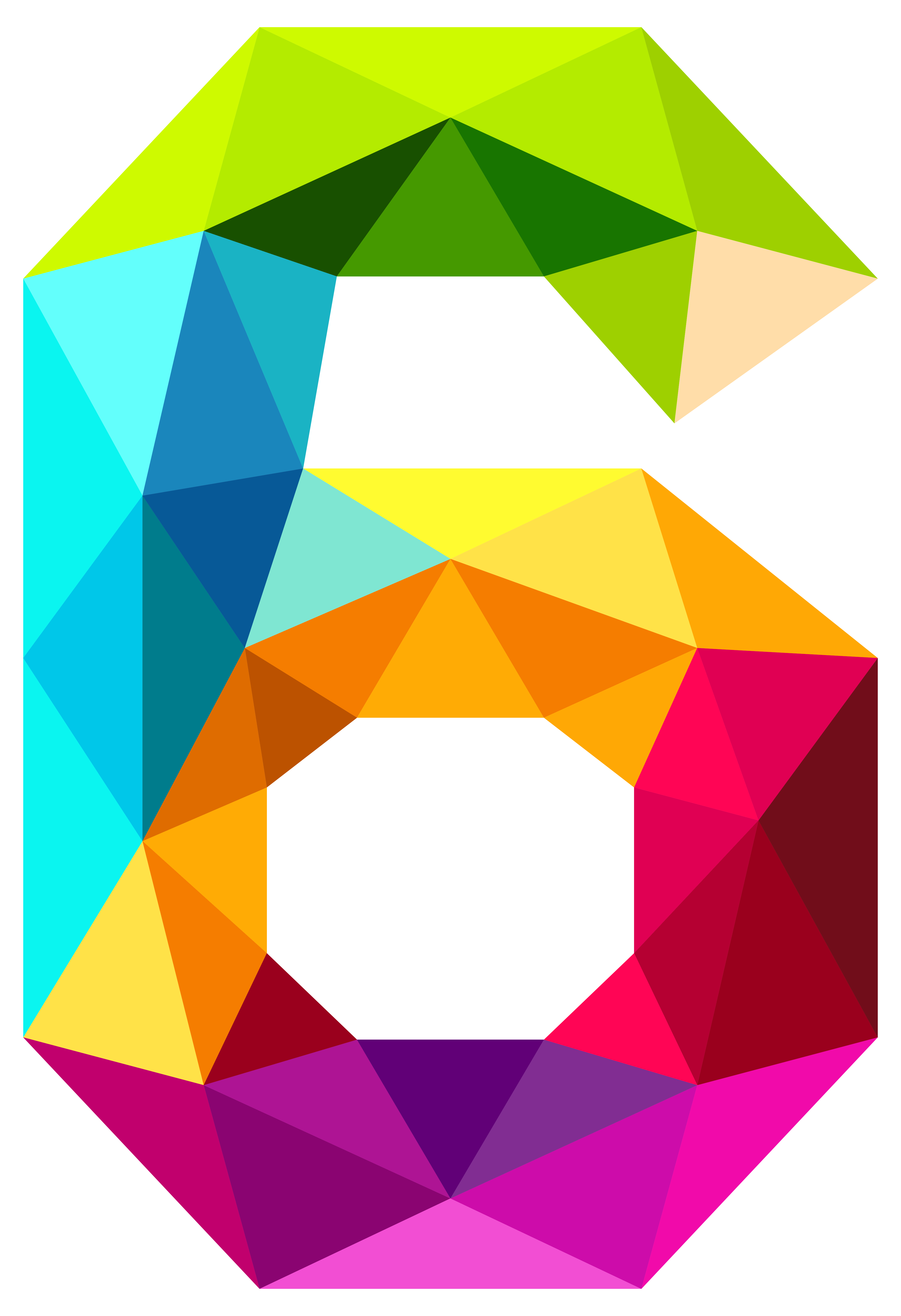3879x5667 Colourful Triangles Number Six Png Clipart Imageu200b Gallery