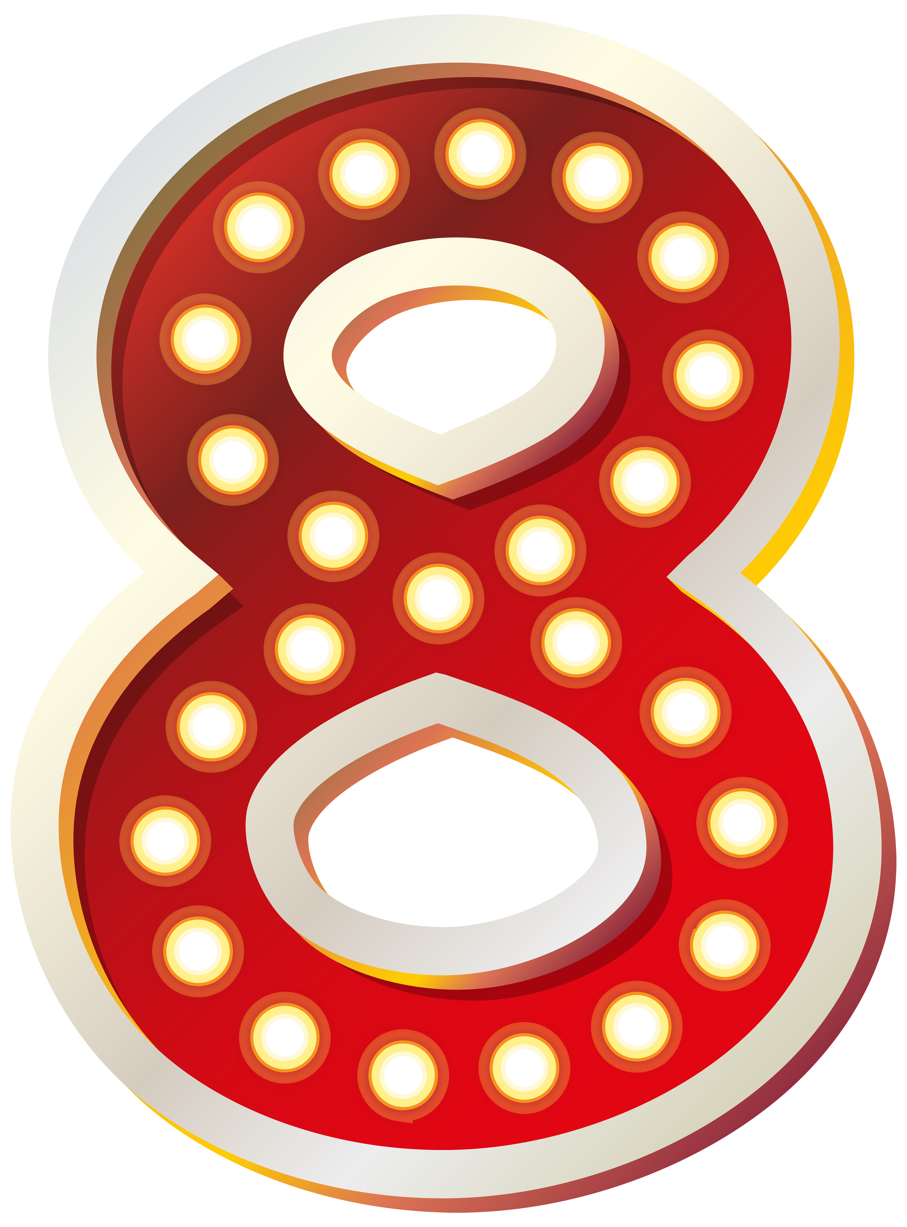 3697x5000 Red Number Eight With Lights Png Clip Art Imageu200b Gallery