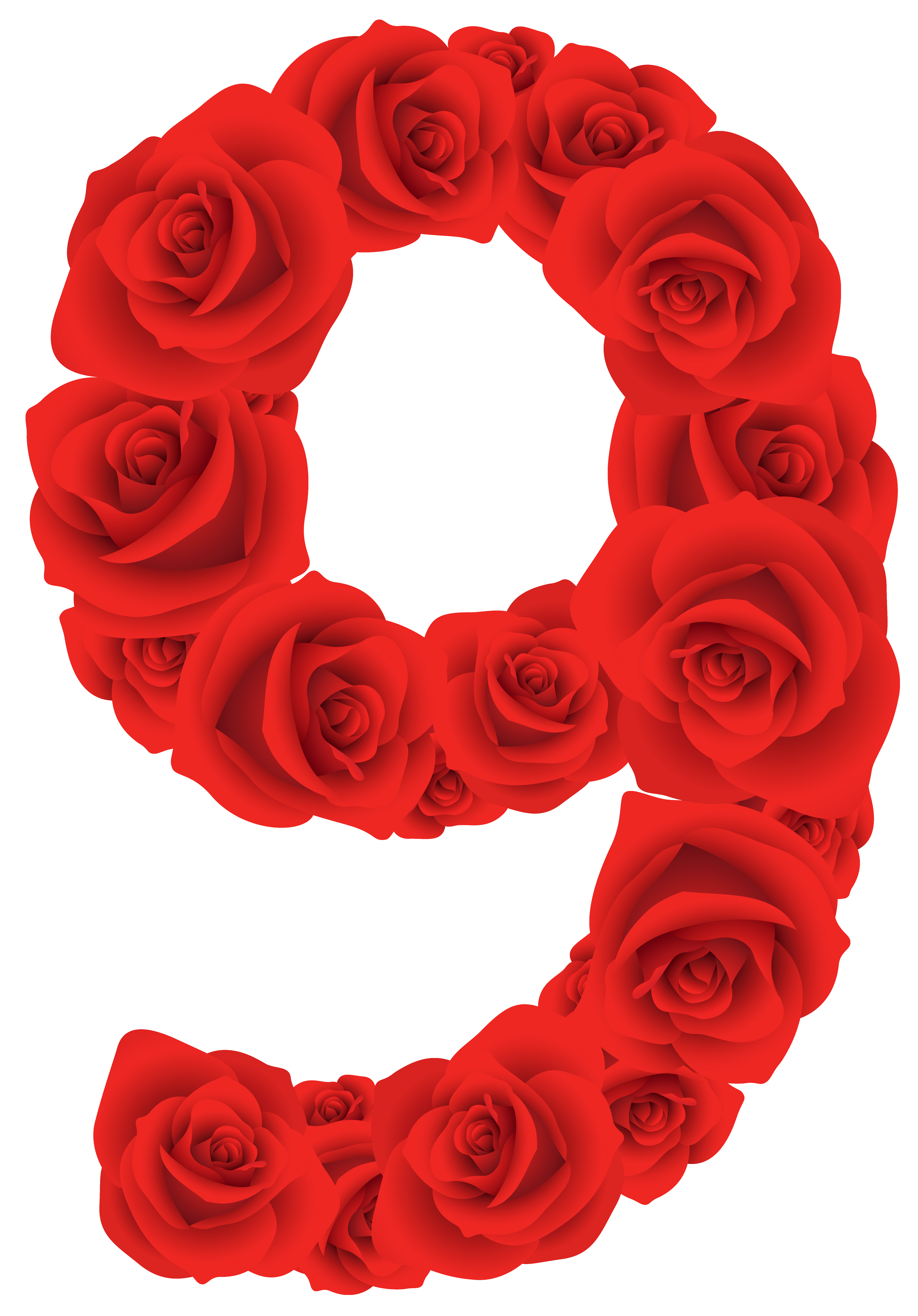 4888x7003 Red Roses Number Nine Png Clipart Imageu200b Gallery Yopriceville