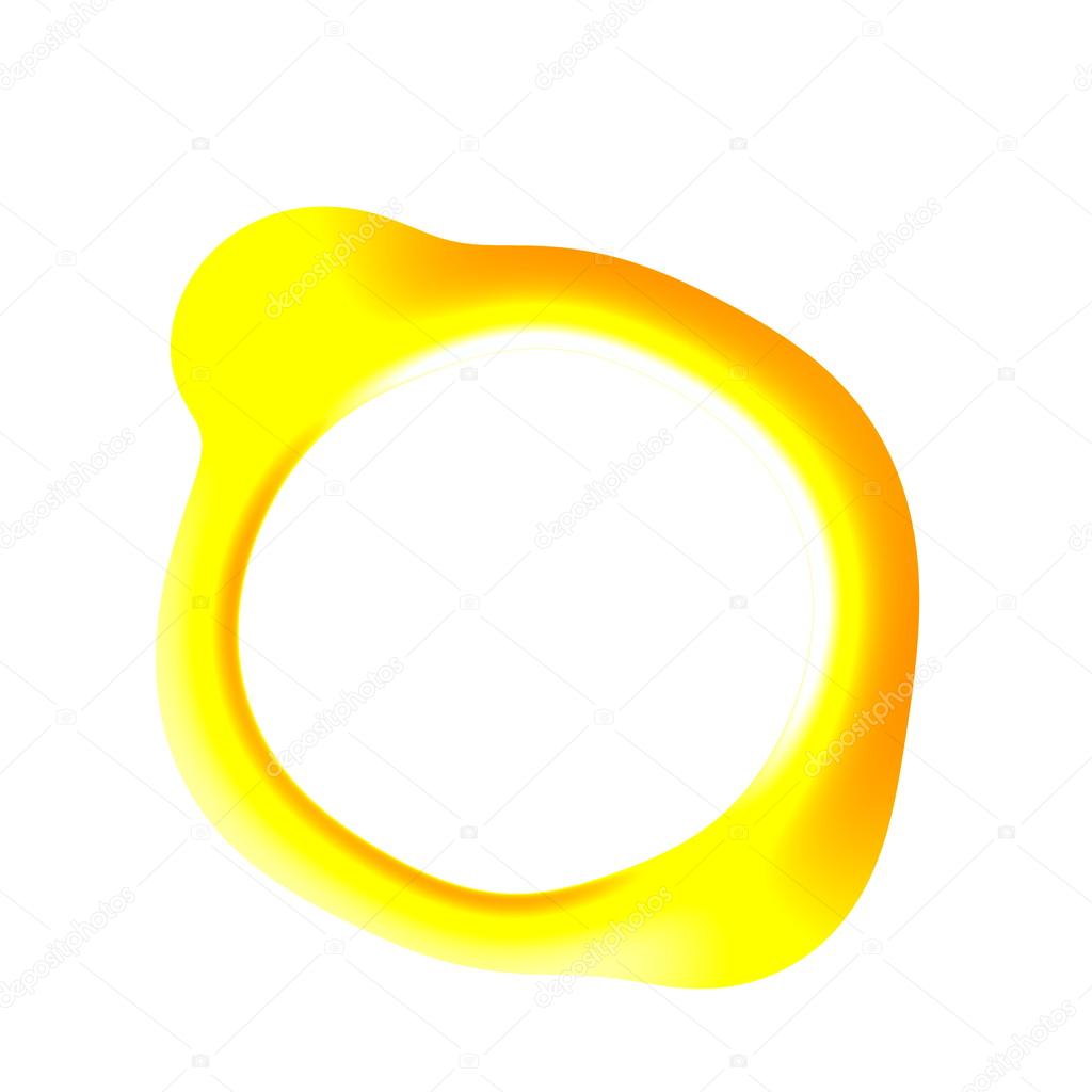 1024x1024 Abstract Yellow Stain Isolated On White Background. Modern 3d