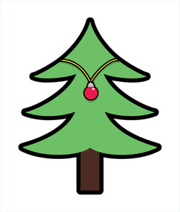 254x300 Christmas Tree Decorative Shape Royalty Free Stock Image