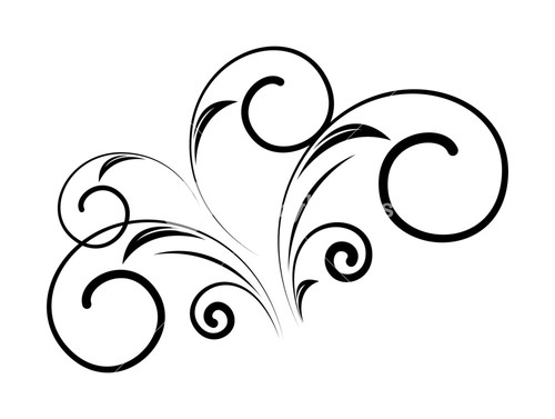 500x377 Decorative Swirl Floral Vector Design Element Shape Royalty Free