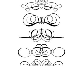 340x270 Flourish Swirls Etsy