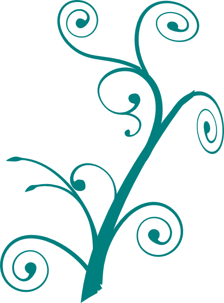 444x599 Teal Clipart Decorative Swirl