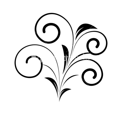 500x472 Decorative Swirl Black Shape Royalty Free Stock Image