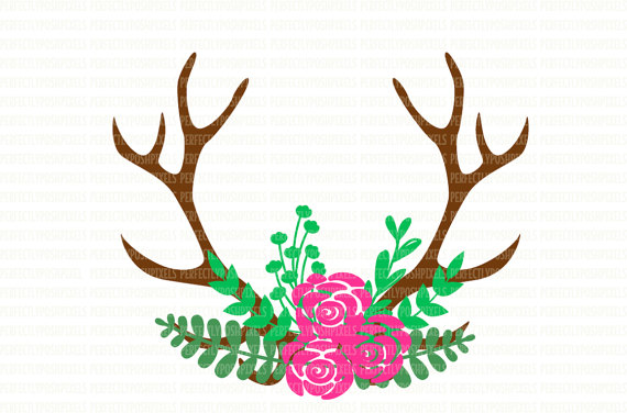 570x376 Antler Floral Swag Svg Silhouette Cameo Cricut Design Space