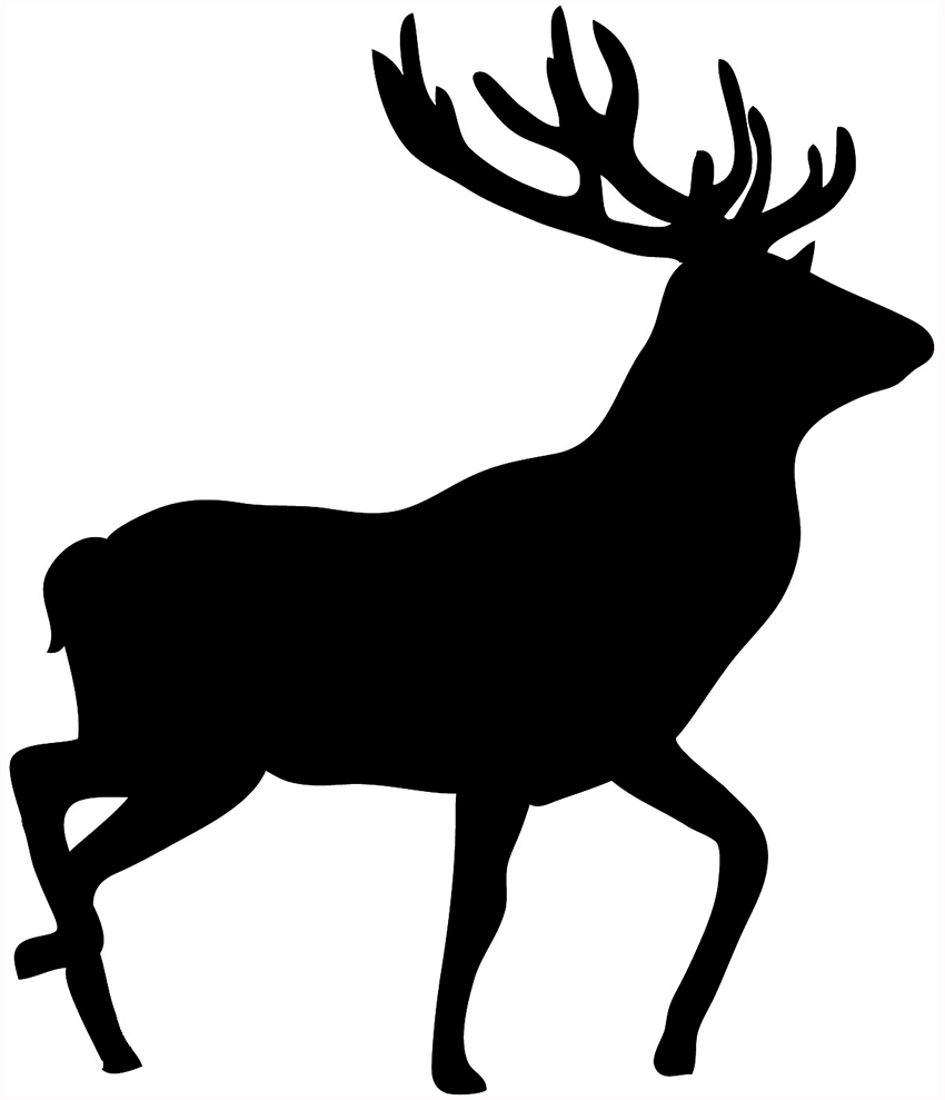 850x989 Deer Clipart Black And White