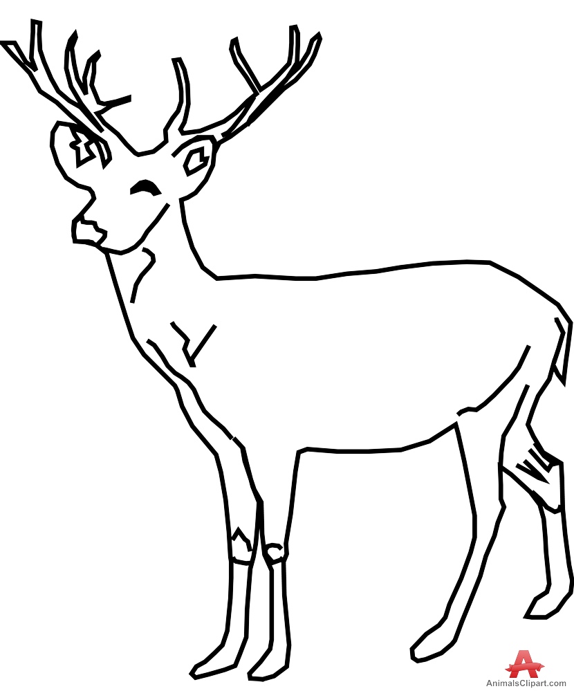 830x999 Monochrome Clipart Deer