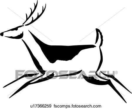 450x372 Clip Art Of , Animal, Deer, Native, Southwest, U17366259