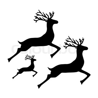 320x320 Fallow Deer Silhouette Icons Eps10 Stock Vector Colourbox